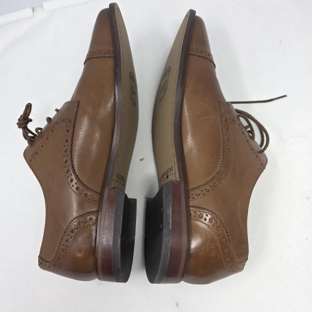 NEW Florsheim Marino Oxford Cap Toe Men's Size 9D Saddle Tan #11589‎ 257 No Box.